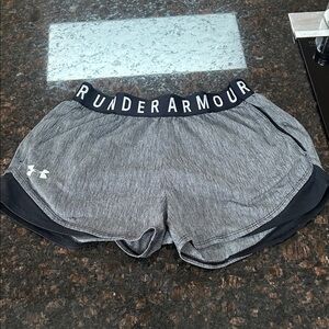 Under Armour Women's Heathered Black Athletic Shorts